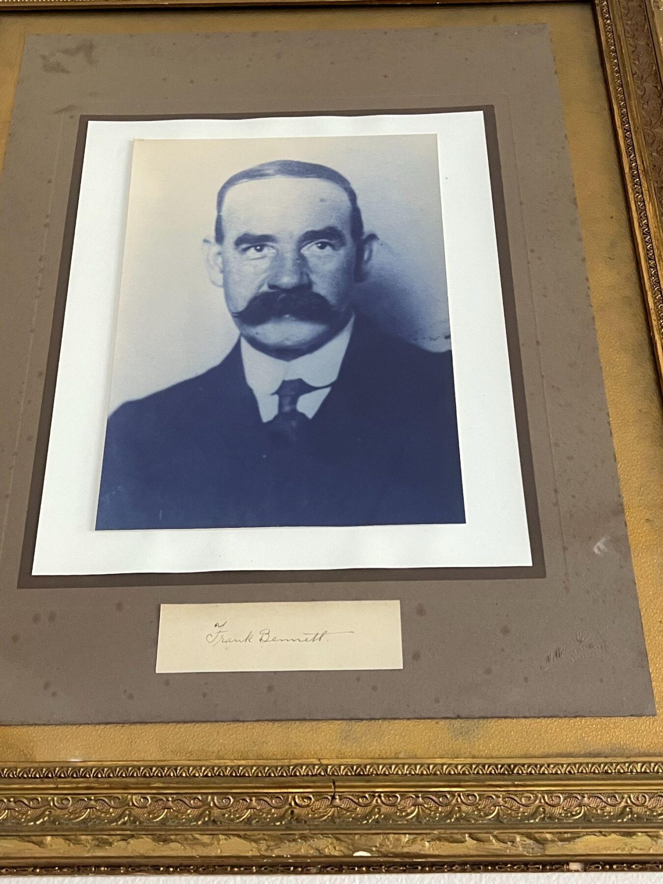 Photograph of Frank Bennett with his autograph below, courtesy of the Australian O.T.O. archives.